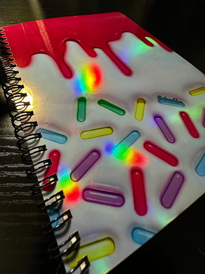 Spiral Notebook Journal: Sprinkles & Icing Holographic Notebook for Daily Notes, Diary or Personal Organizer