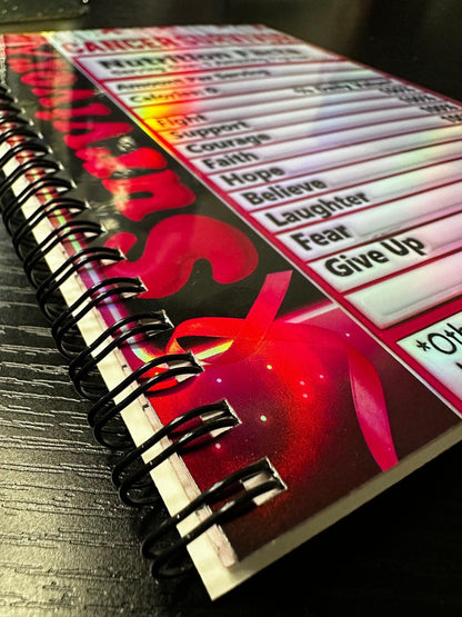 Spiral Notebook Journal: Breast Cancer Survivor Nutrition Facts, Holographic Notebook for Daily Notes, Diary or Personal Organizer