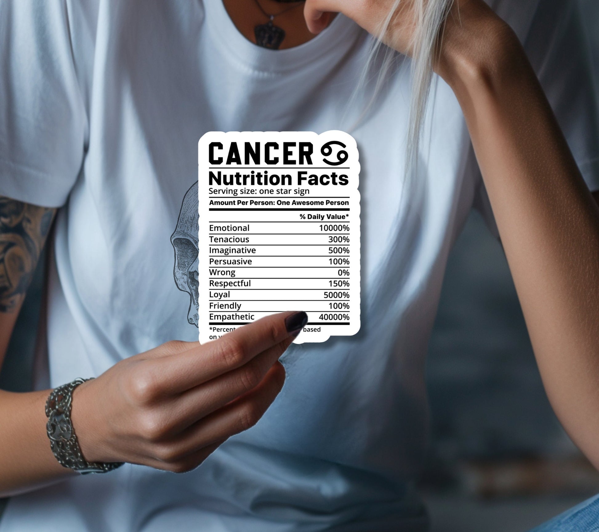 Cancer Zodiac Nutrition Facts Sticker, Collecting & Scrapbooking - High-Quality, Vibrant Designs, Budget-Friendly Personalized Gift Ideas