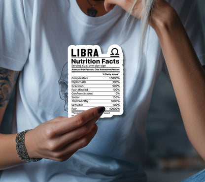 Libra Zodiac Nutrition Facts Sticker, Collecting & Scrapbooking, High-Quality, Vibrant Designs, Budget-Friendly Personalized Gift Ideas