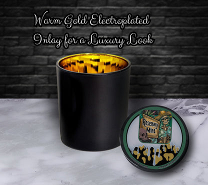 Rosemary Mint Gothic Candle Perfect for Dark Home Decor & Unique Goth Gifts, Intricately Designed for a Mysterious Modern Ambiance