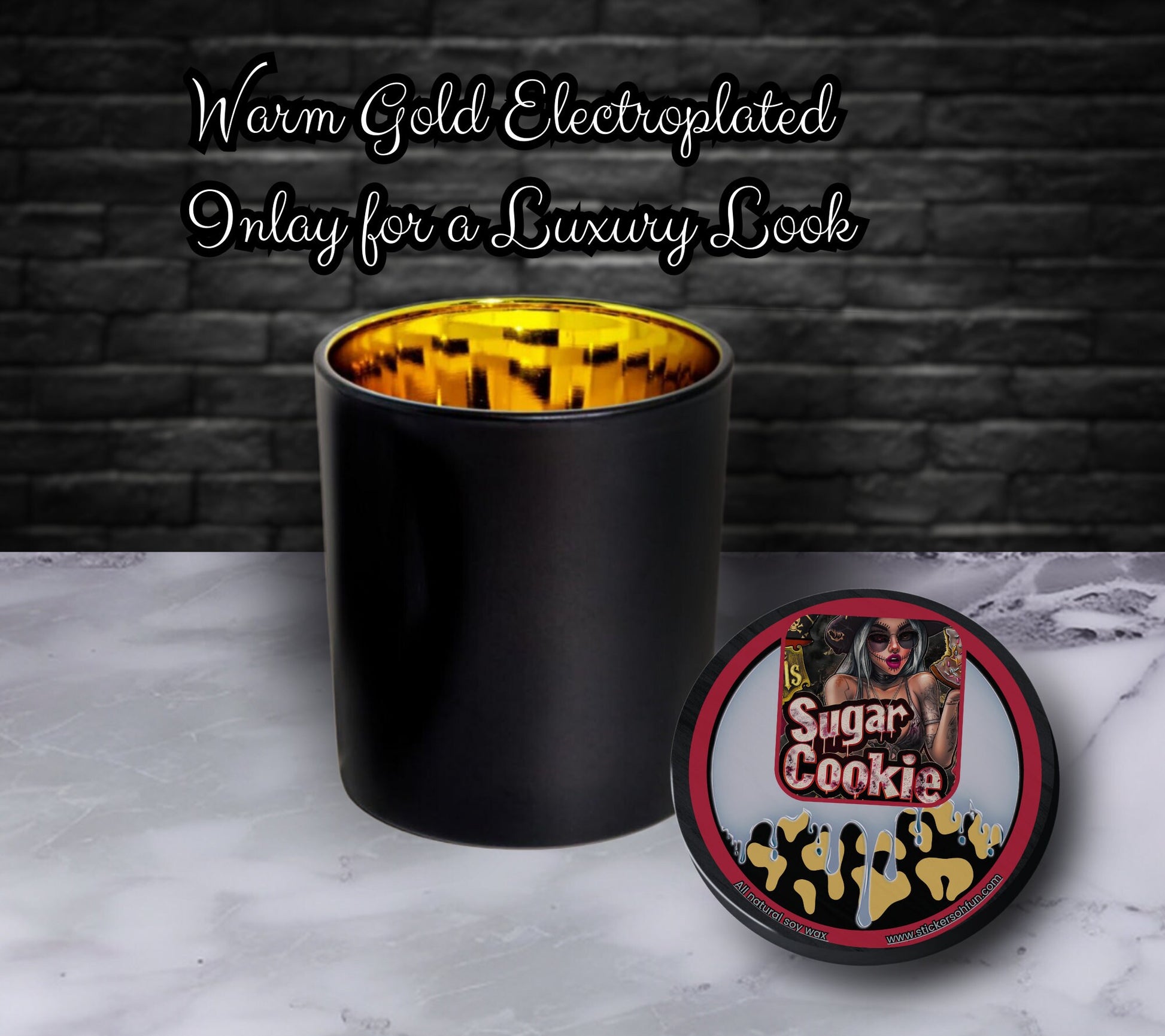 Sugar Cookie Gothic Candle Perfect for Dark Home Decor & Unique Goth Gifts, Intricately Designed for a Mysterious Modern Ambiance