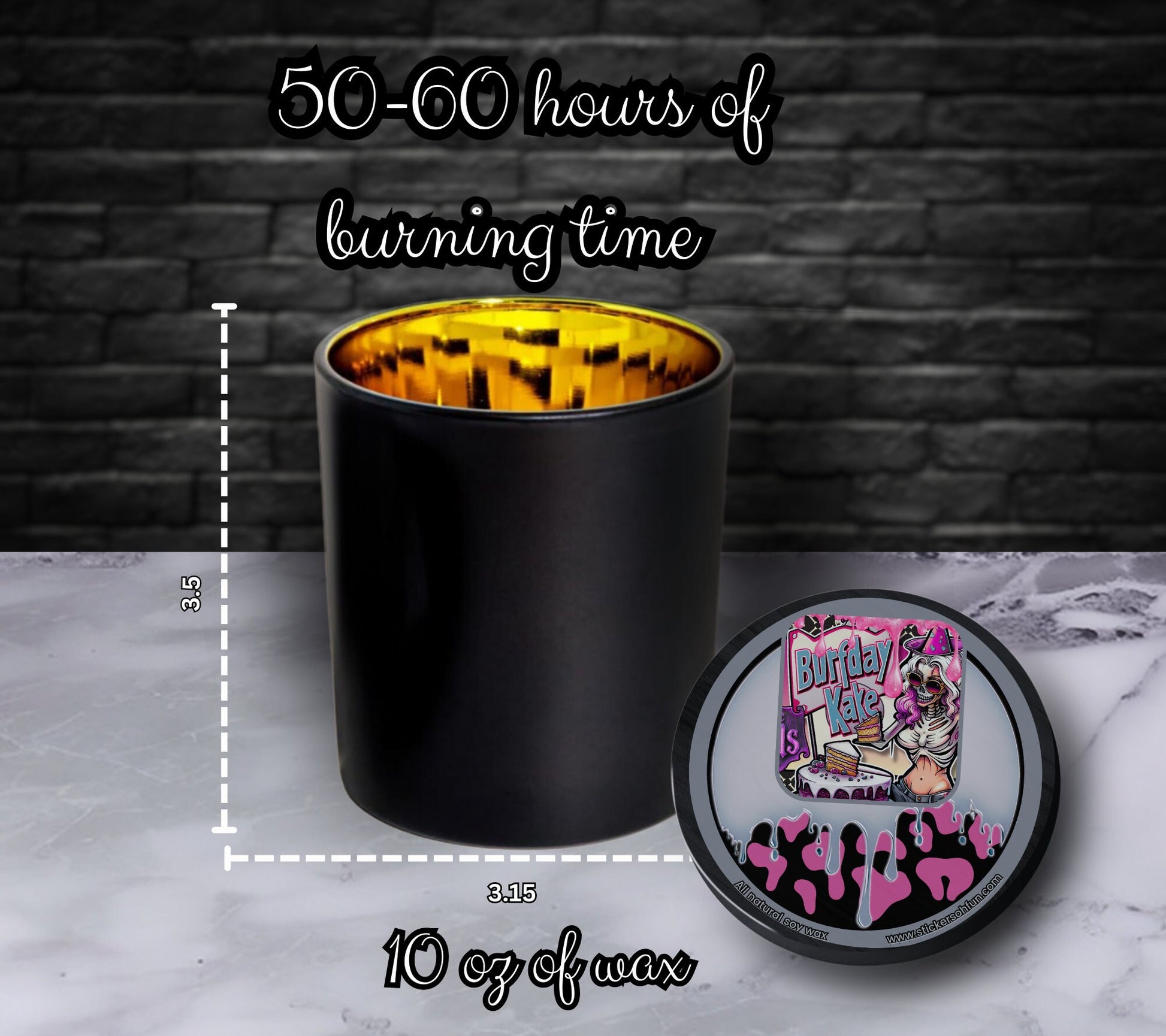 Birthday Cake Gothic Candle Perfect for Dark Home Decor & Unique Goth Gifts, Intricately Designed for a Mysterious Modern Ambiance