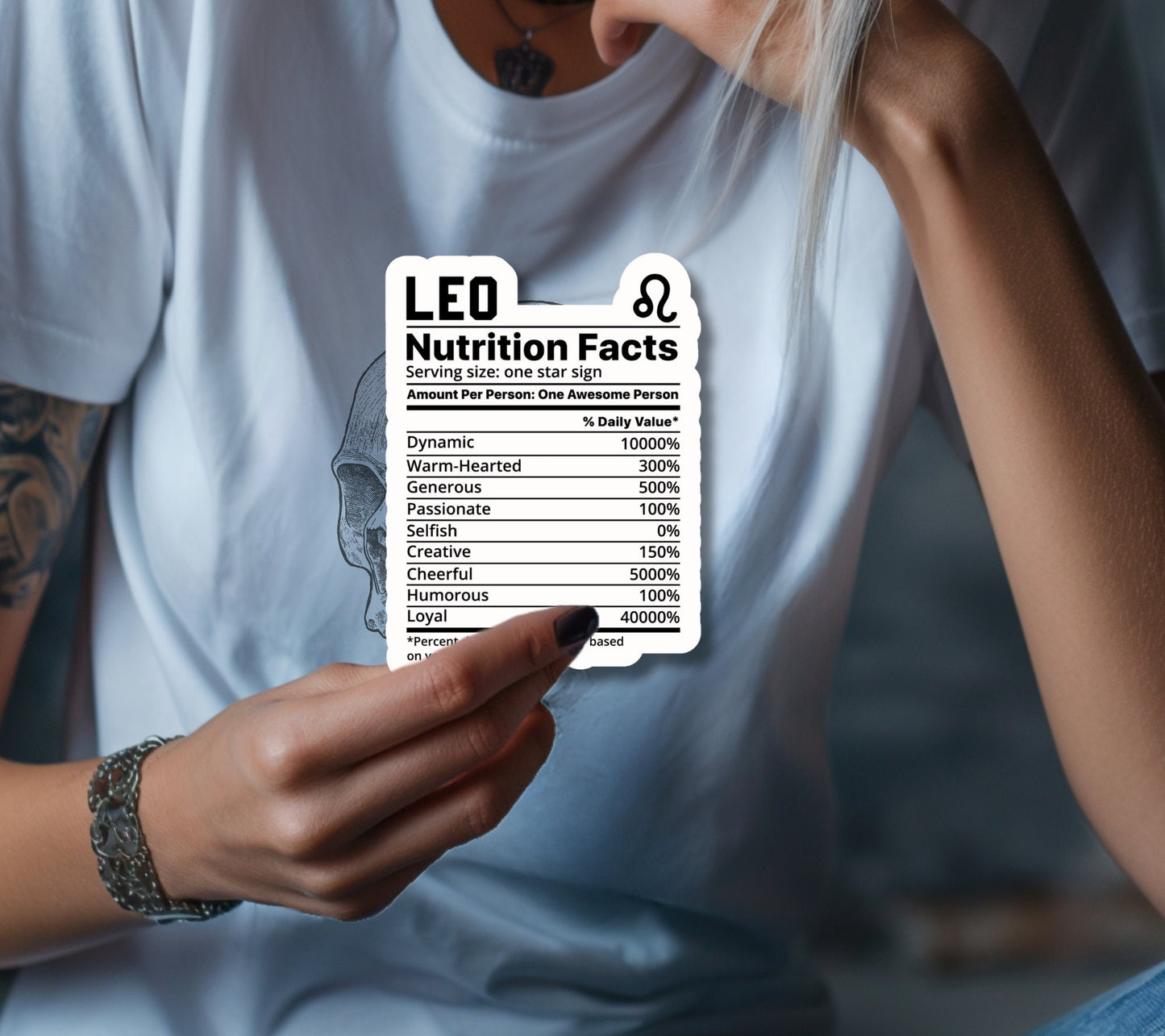 Leo Zodiac Nutrition Facts Sticker, Collecting & Scrapbooking, High-Quality, Vibrant Designs, Budget-Friendly Personalized Gift Ideas