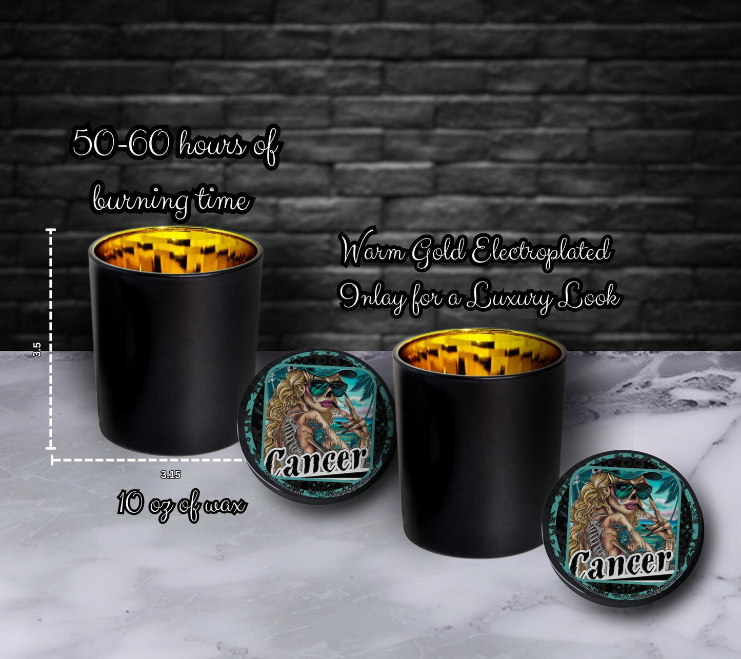 Cancer Gothic Zodiac Candle, Perfect Allure to Goth Home Decor for a Luxurious Experience, High-Quality Personalized Unique Goth Gifts