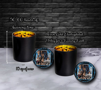 Libra Gothic Zodiac Candle, Perfect Allure to Goth Home Decor for a Luxurious Experience, High-Quality Personalized Unique Goth Gifts