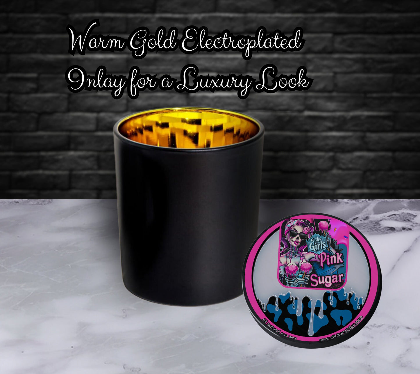 Pink Sugar Gothic Candle Perfect for Dark Home Decor & Unique Goth Gifts, Intricately Designed for a Mysterious Modern Ambiance