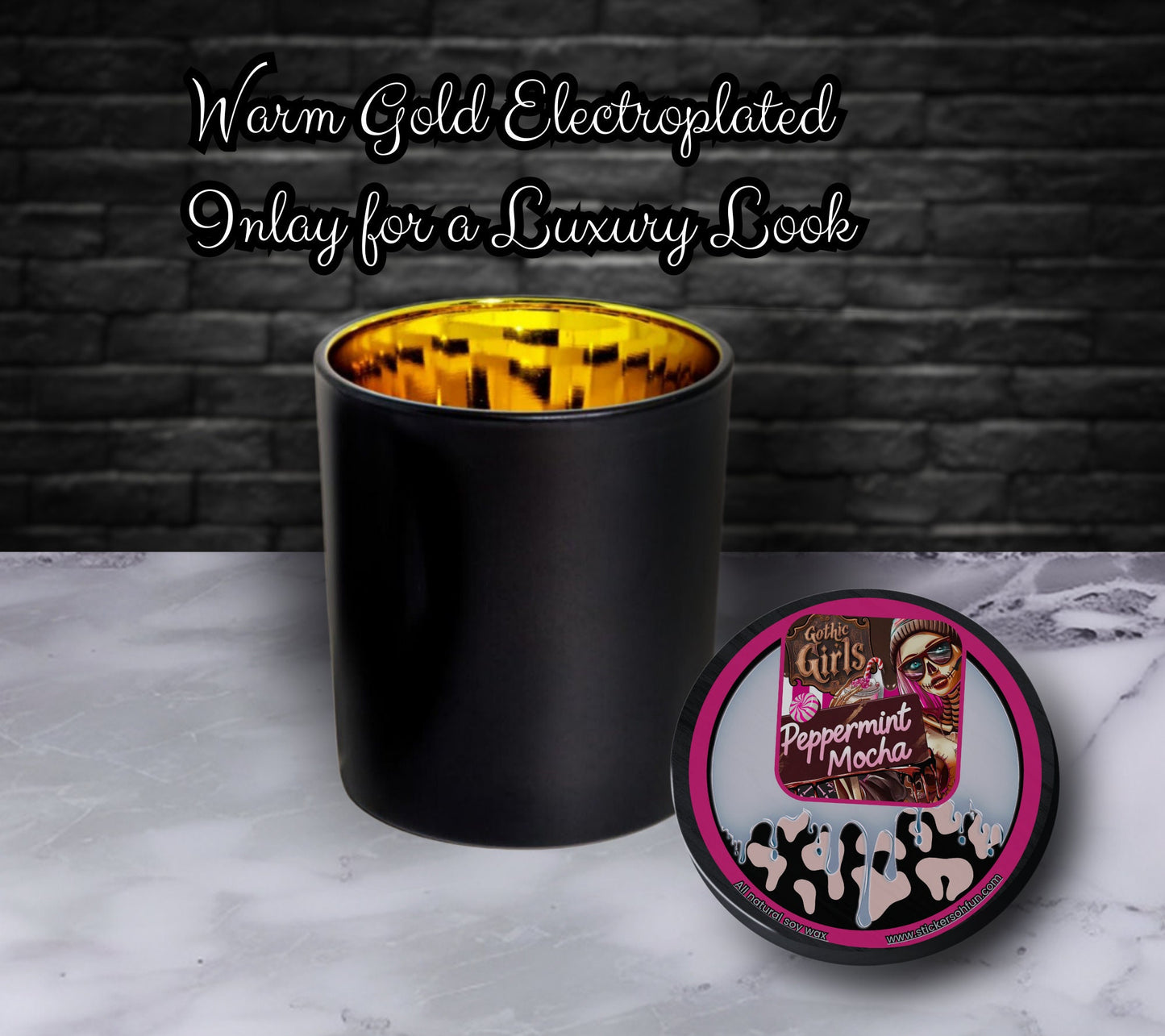 Peppermint Mocha Gothic Candle Perfect for Dark Home Decor & Unique Goth Gifts, Intricately Designed for a Mysterious Modern Ambiance