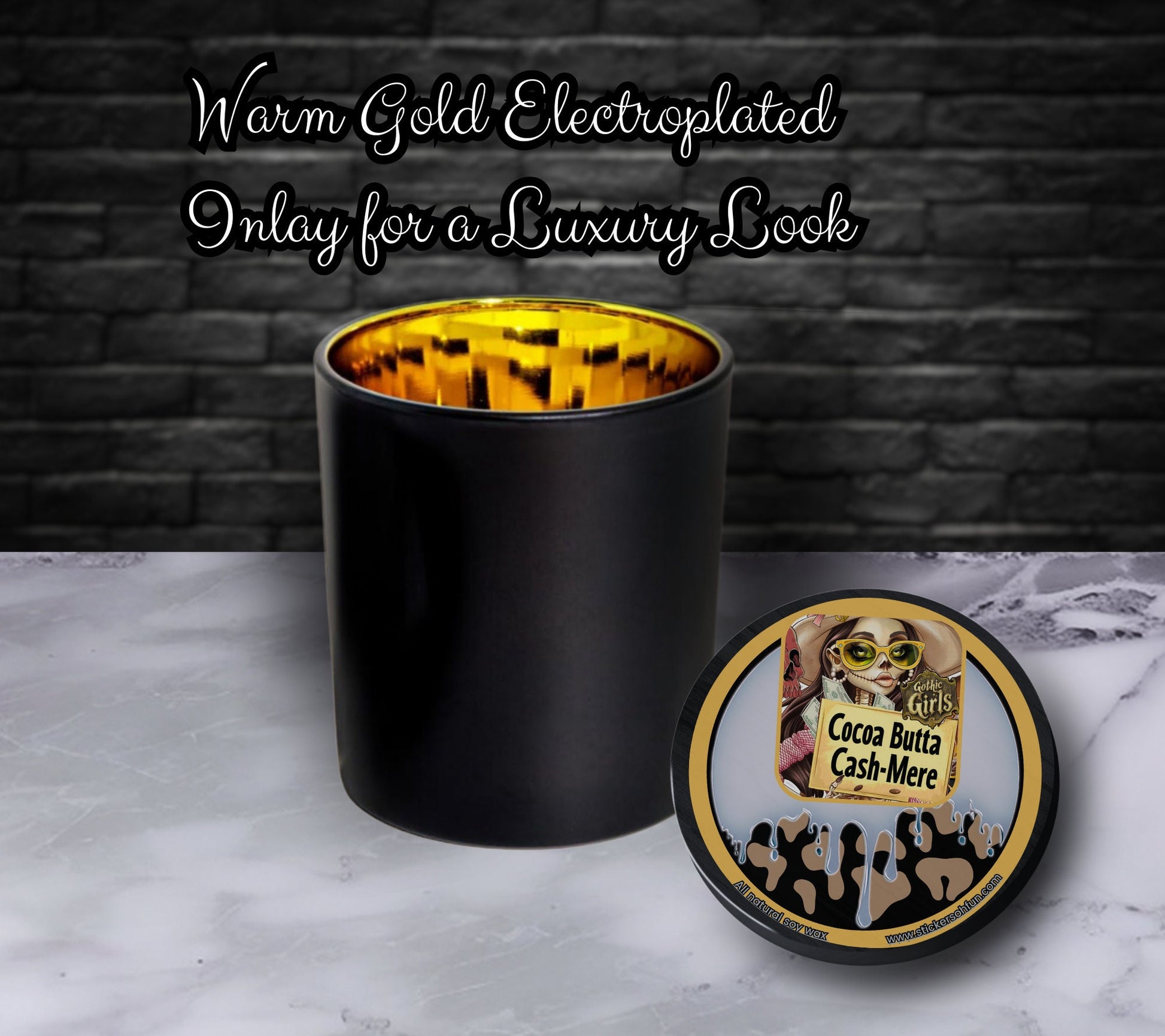 Cocoa Butter Cashmere Gothic Candle Perfect for Dark Home Decor & Unique Goth Gifts, Intricately Designed for a Mysterious Modern Ambiance