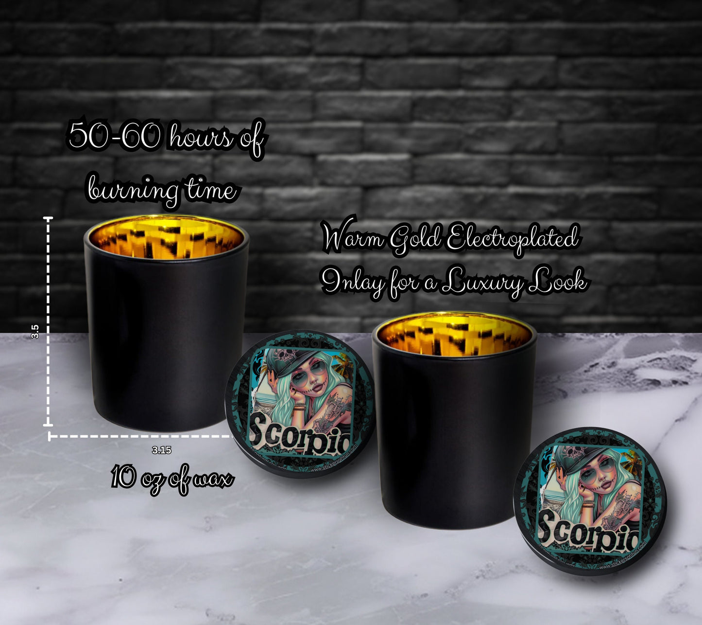 Scorpio Gothic Zodiac Candle, Perfect Allure to Goth Home Decor for a Luxurious Experience, High-Quality Personalized Unique Goth Gifts