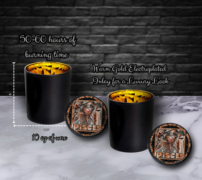 Pisces Gothic Zodiac Candle, Perfect Allure to Goth Home Decor for a Luxurious Experience, High-Quality Personalized Unique Goth Gifts