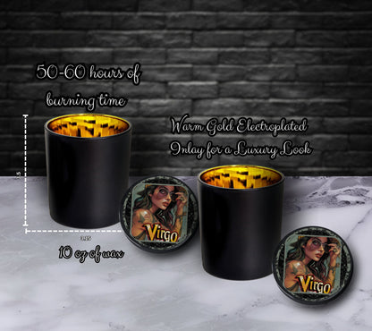 Virgo Gothic Zodiac Candle, Perfect Allure to Goth Home Decor for a Luxurious Experience, High-Quality Personalized Unique Goth Gifts