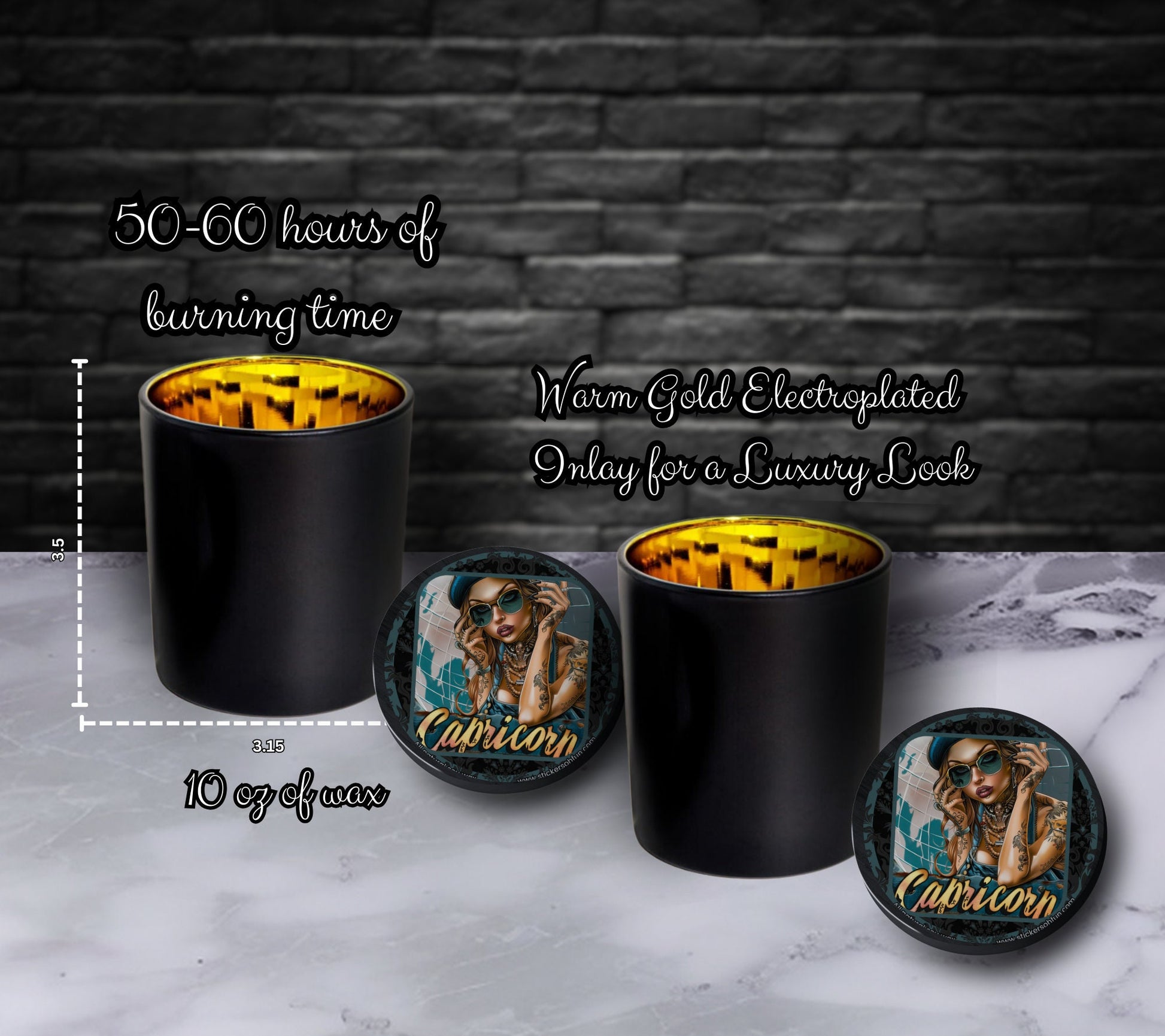 Capricorn Gothic Zodiac Candle, Perfect Allure to Goth Home Decor for a Luxurious Experience, High-Quality Personalized Unique Goth Gifts