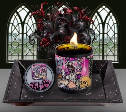 Birthday Cake Gothic Candle Perfect for Dark Home Decor & Unique Goth Gifts, Intricately Designed for a Mysterious Modern Ambiance