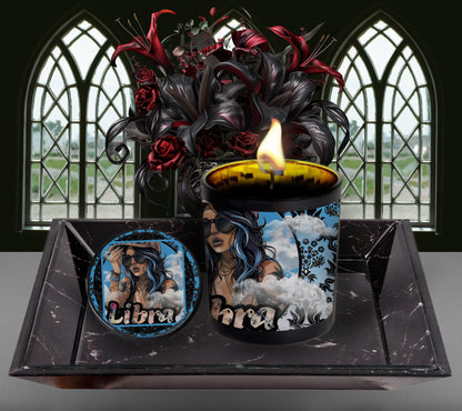 Libra Gothic Zodiac Candle, Perfect Allure to Goth Home Decor for a Luxurious Experience, High-Quality Personalized Unique Goth Gifts