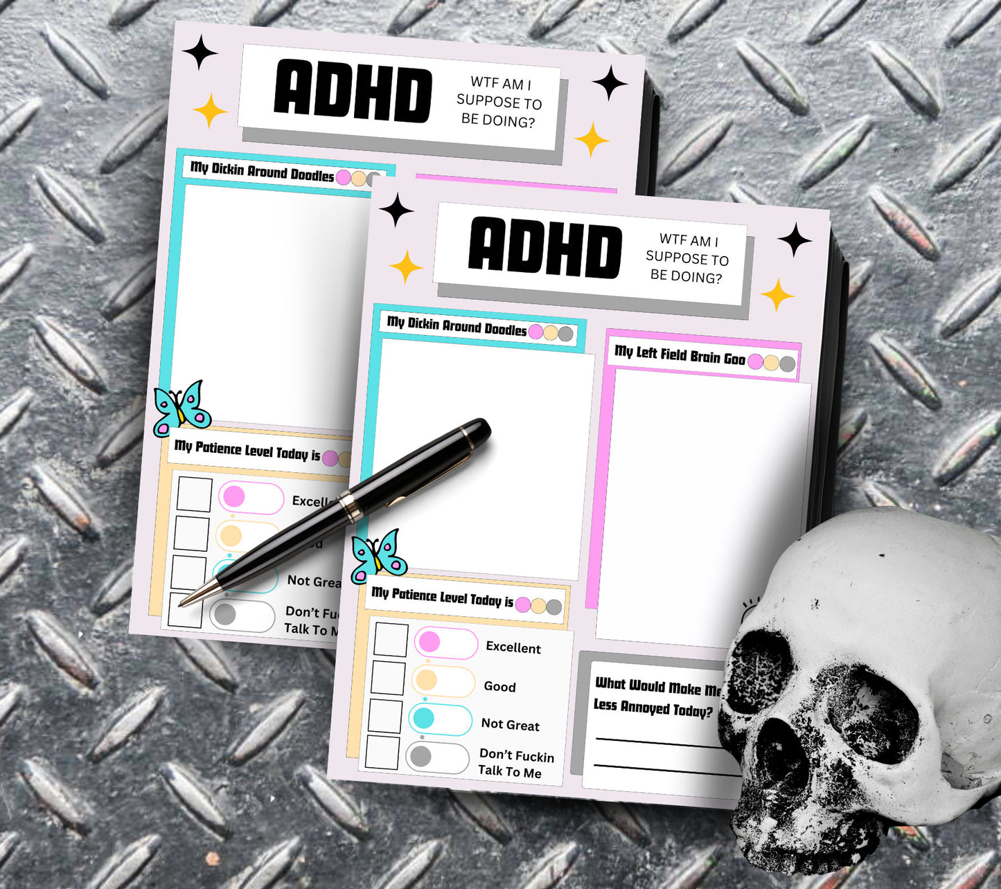 Adult ADHD Humor Notepad, Sarcastic & Sassy, Perfect Gift for Adults Coping with ADHD, Coworkers and Friends