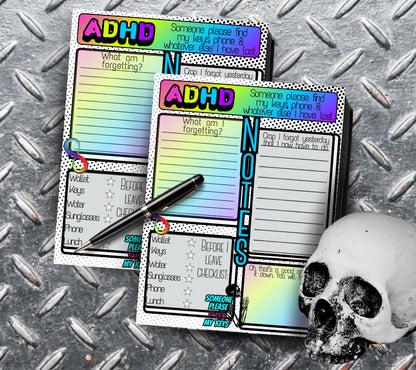 Adult ADHD Neuro Spicy Humor Notepad, Funny & Sassy, Perfect Gift for Adults Coping with ADHD, Coworkers and Friends or Yourself