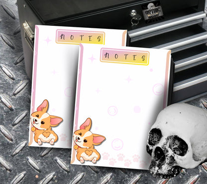 Cute Corgi Butt Notepad, Dog Stationery for Taking Notes or Task Management, Perfect Personalized Birthday Gift for Corgi Lovers