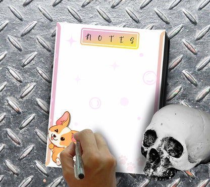 Cute Corgi Butt Notepad, Dog Stationery for Taking Notes or Task Management, Perfect Personalized Birthday Gift for Corgi Lovers