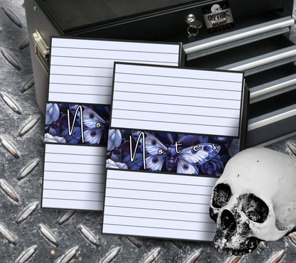 Gothic Rose & Death Head Moth Notepad, Goth Stationery for Taking Notes or Task Management