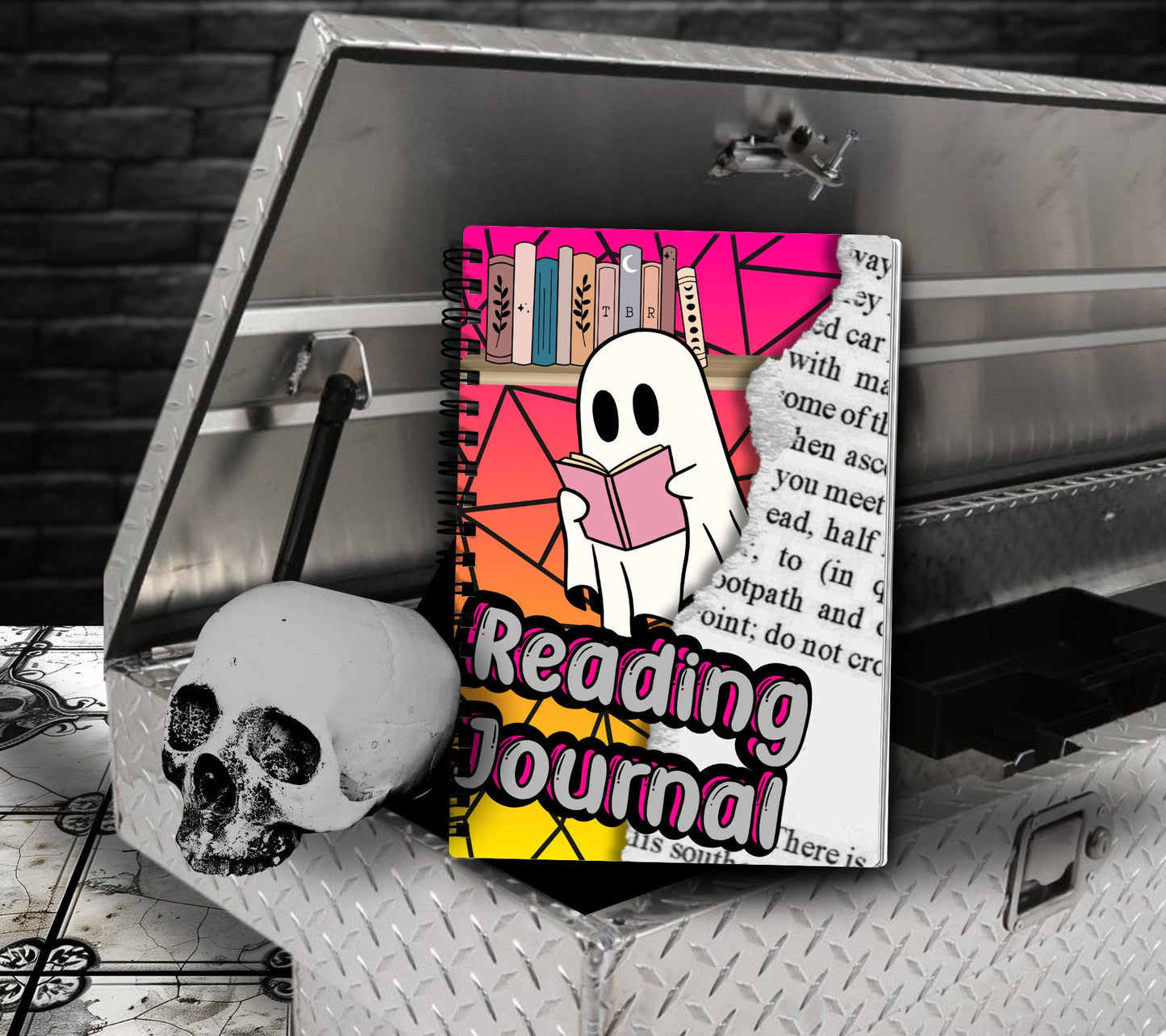 Spooky Reading Journal, Journal Your Favorite Book Reviews, Perfect Gift for Book Lovers and Readers