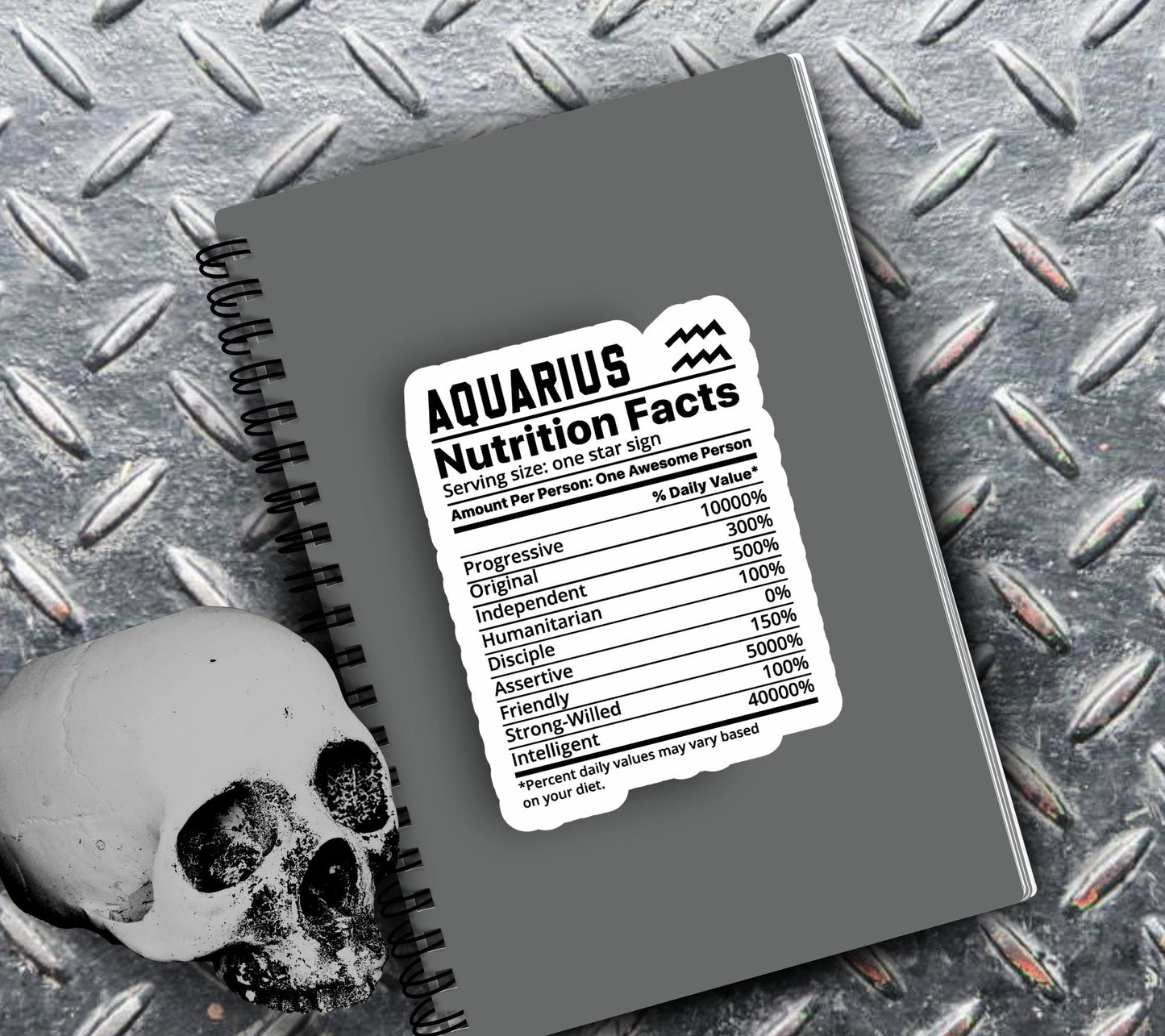 Aquarius Zodiac Nutrition Facts Sticker, Collecting & Scrapbooking - High-Quality, Vibrant Designs, Budget-Friendly Personalized Gift Ideas