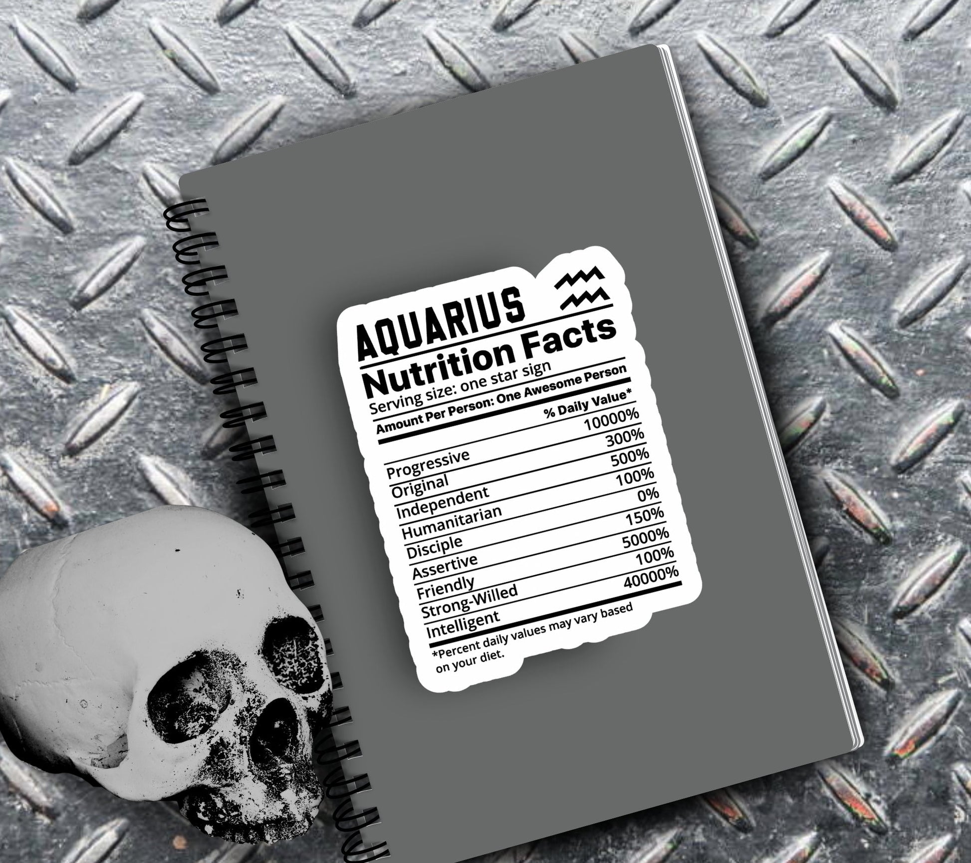 Aquarius Zodiac Nutrition Facts Sticker, Collecting & Scrapbooking - High-Quality, Vibrant Designs, Budget-Friendly Personalized Gift Ideas