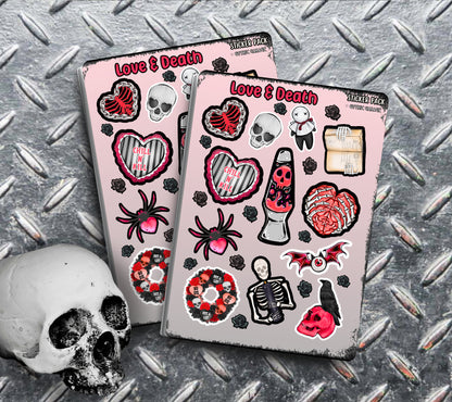 Gothic Witchy Love and Death Sticker Sheet, Perfect Goth & Witch Vibes Stickers, Budget Friendly Gifts for Goth Expression