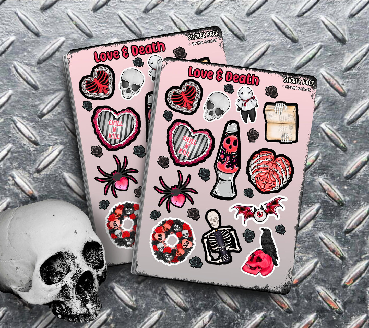 Gothic Witchy Love and Death Sticker Sheet, Perfect Goth & Witch Vibes Stickers, Budget Friendly Gifts for Goth Expression