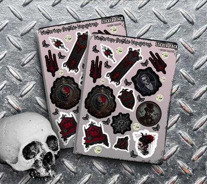 Victorian Gothic Vampire Sticker Sheets for Collecting and Scrapbooking - High-Quality, Vibrant Designs, Perfect Budget Friendly Gifts