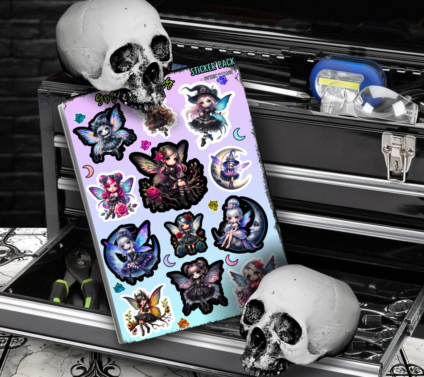 Gothic Faires Sticker Sheets for Collecting and Scrapbooking - High-Quality, Vibrant Designs, Perfect Budget Friendly Gifts