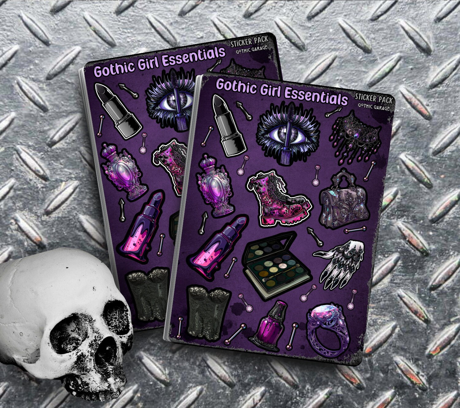 Gothic Girl Essentials Sticker Sheets for Collecting and Scrapbooking - High-Quality, Vibrant Designs, Perfect Budget Friendly Gifts