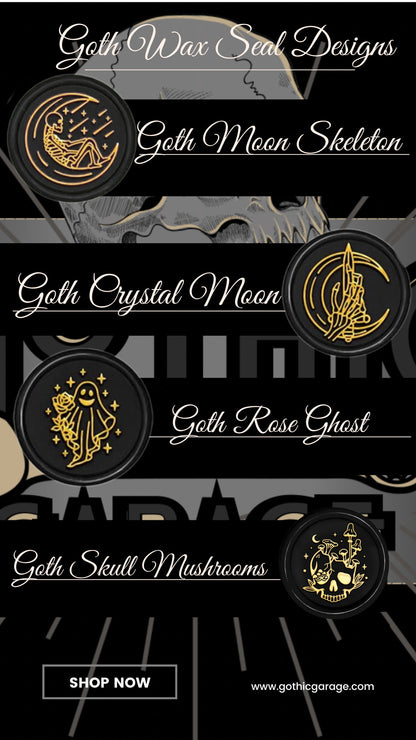 Coffin Rose Gothic Soy Wax Seal Sticker, Handpoured & Stamped, Elegant Addition for Gothic Wedding Envelopes and Invitations