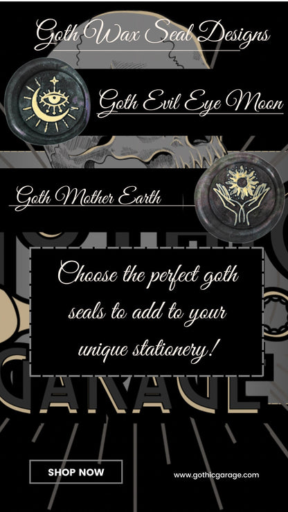 Skeleton Coffin Gothic Soy Wax Seal Sticker Handpoured & Stamped, Elegant Addition for Gothic Wedding Envelopes and Invitations