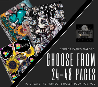 7 Deadly Sins Reusable Sticker Book, Gothic Vibe Sticker Album, Perfect Gift to Personalize for Goth Lovers & Sticker Collectors