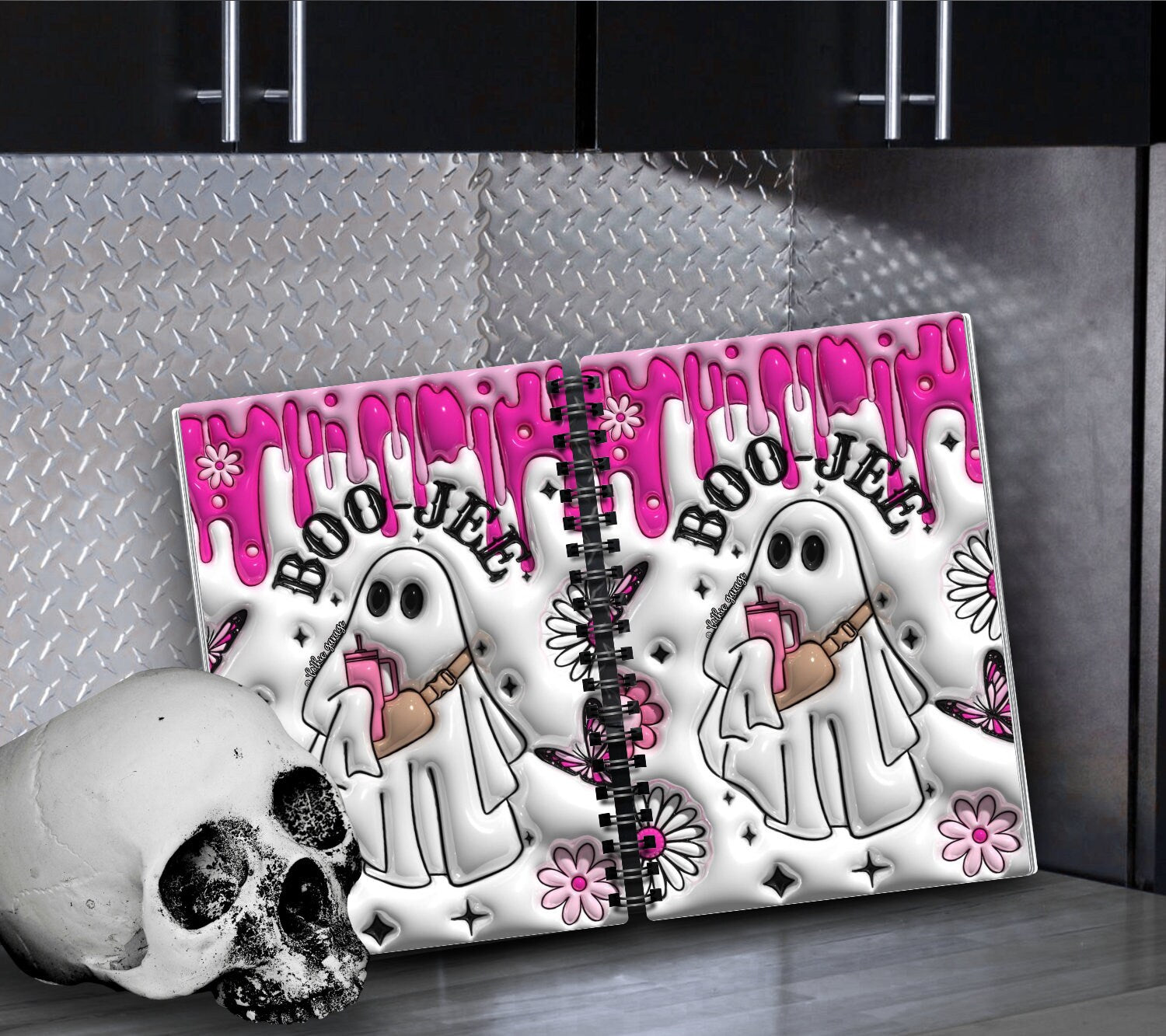 Boujee Boo Ghost Reusable Sticker Book, Sticker Album and Organizer, Personalize it for Gift Giving