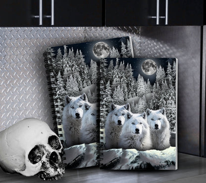 White Snow Wolves Reusable Sticker Book, Kid & Adult Friendly Sticker Album, Rearrange Stickers Without Placement Commitments