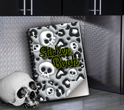 Cartoon Skeletons Reusable Sticker Book, Perfect Gift to Personalize, Kids and Adult Friendly Sticker Organizer