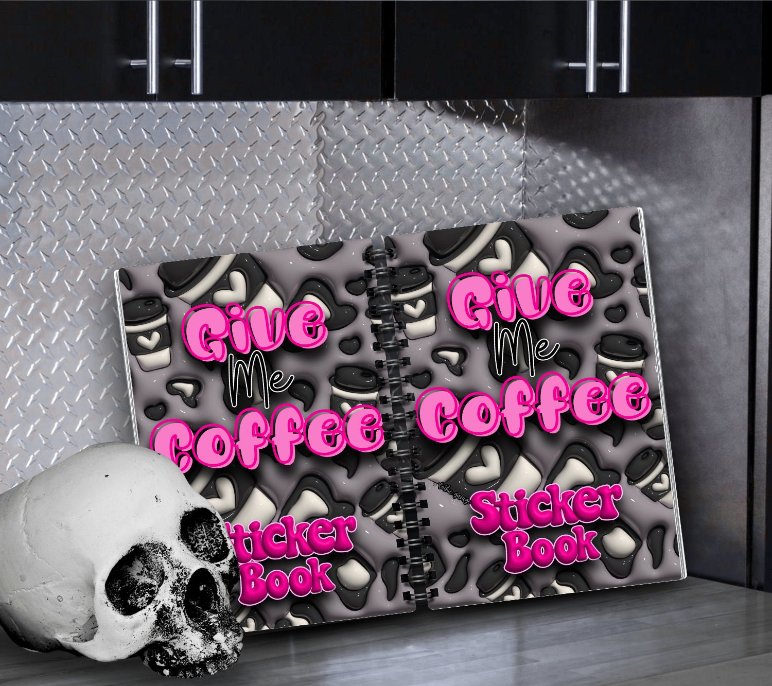 Coffee Addiction Reusable Sticker Book, Perfect Fun Gift to Personalize for Coffee Lovers & Sticker Collectors