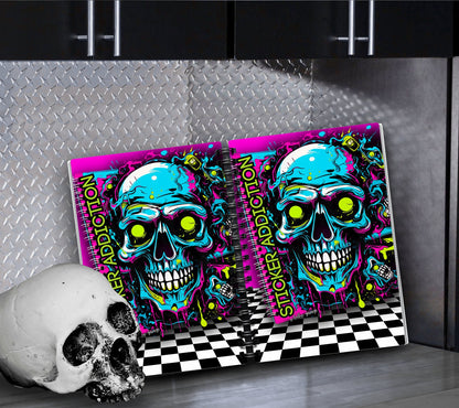 Composition Skull Notebook Reusable Sticker Book, Gothic Vibe Sticker Album, Perfect Gift to Personalize for Goth Lovers & Sticker Collector