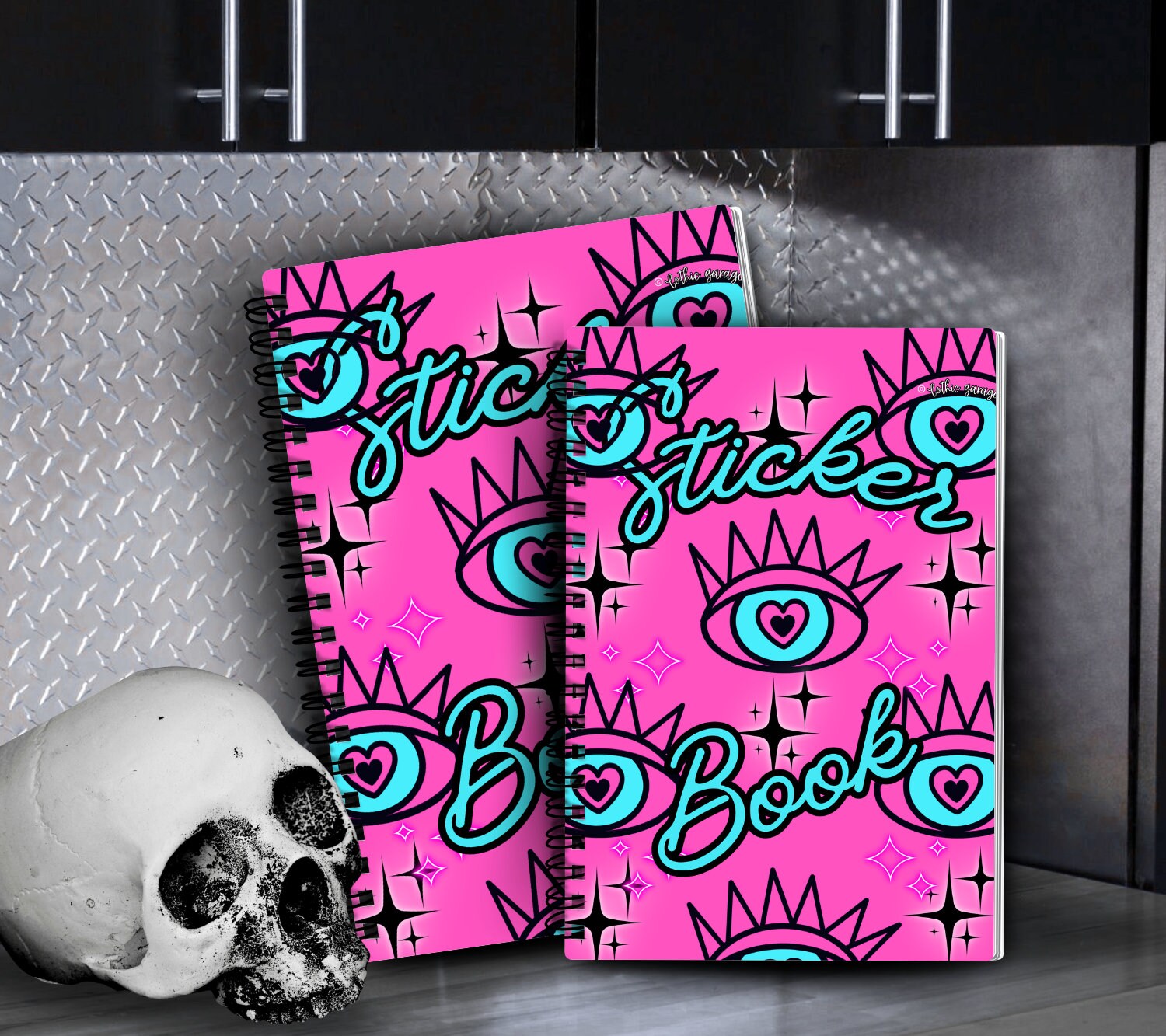 Evil Eye Reusable Sticker Book, Gothic Vibe Sticker Album, Perfect Gift to Personalize for Goth Lovers & Sticker Collectors