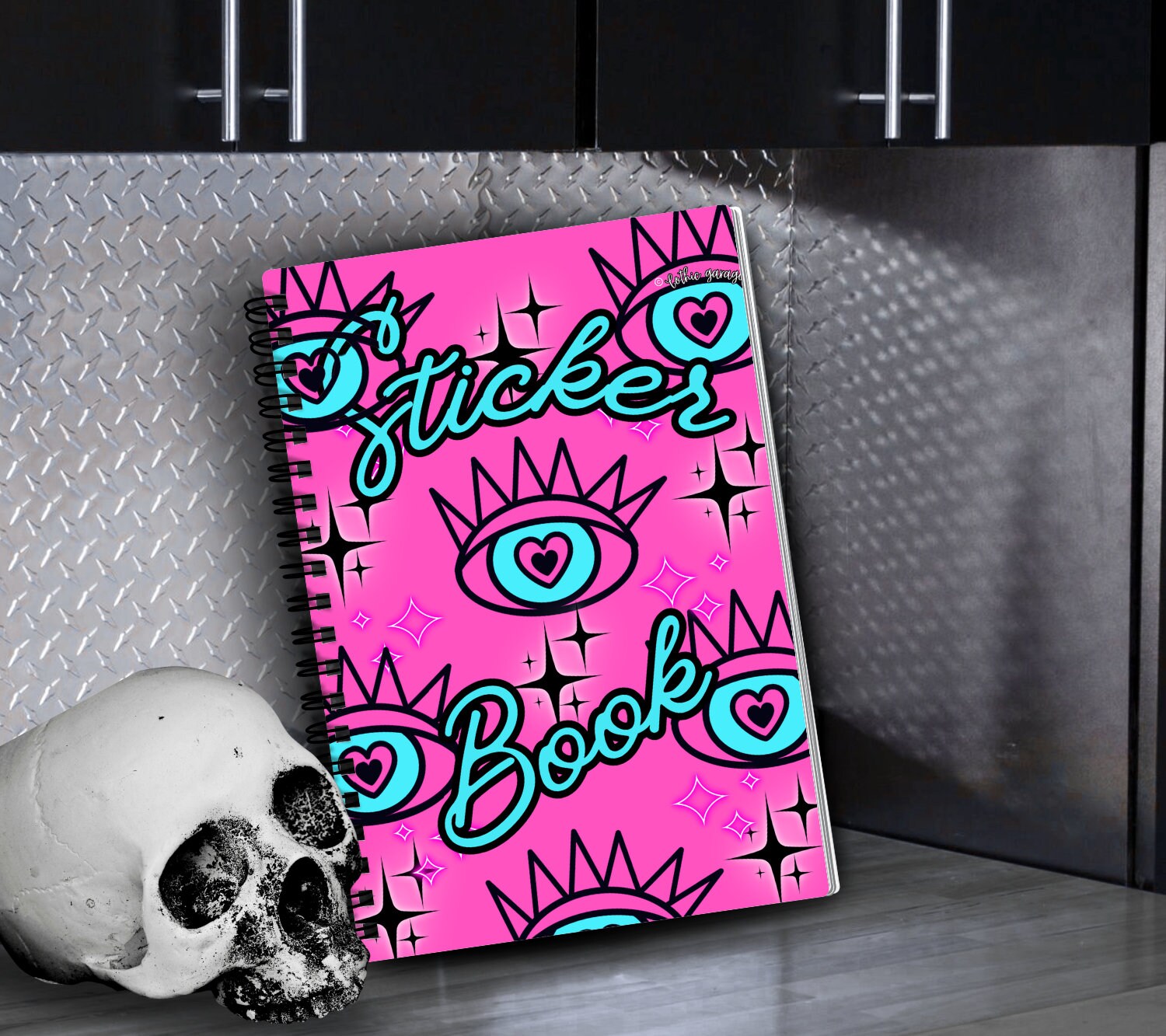 Evil Eye Reusable Sticker Book, Gothic Vibe Sticker Album, Perfect Gift to Personalize for Goth Lovers & Sticker Collectors