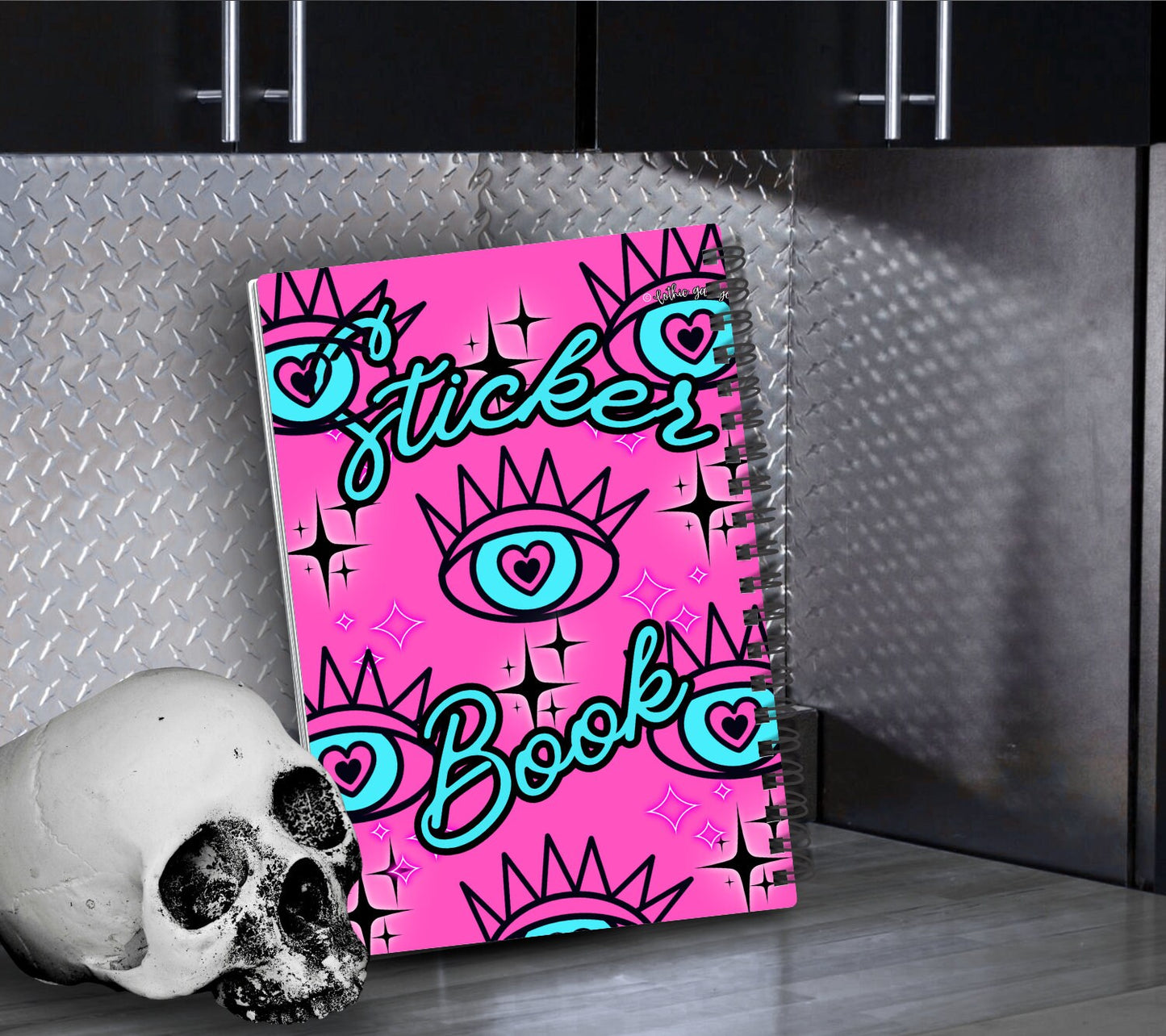 Evil Eye Reusable Sticker Book, Gothic Vibe Sticker Album, Perfect Gift to Personalize for Goth Lovers & Sticker Collectors