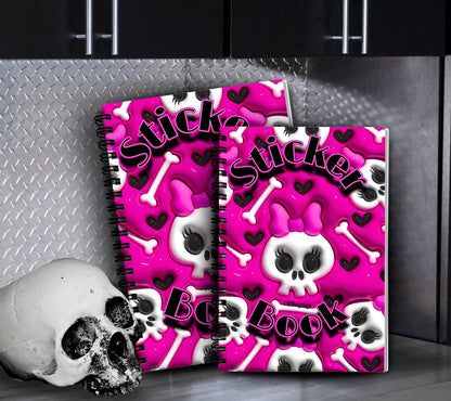 Girl Skeletons Reusable Sticker Book, Perfect Gift to Personalize, Kids and Adult Friendly Sticker Organizer