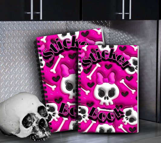 Girl Skeletons Reusable Sticker Book, Perfect Gift to Personalize, Kids and Adult Friendly Sticker Organizer