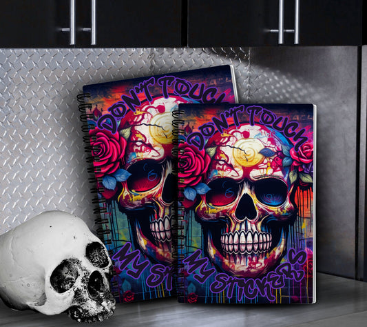 Goth Painted Skull Reusable Sticker Book, Gothic Vibe Sticker Album, Perfect Gift to Personalize for Goth Lovers & Sticker Collectors