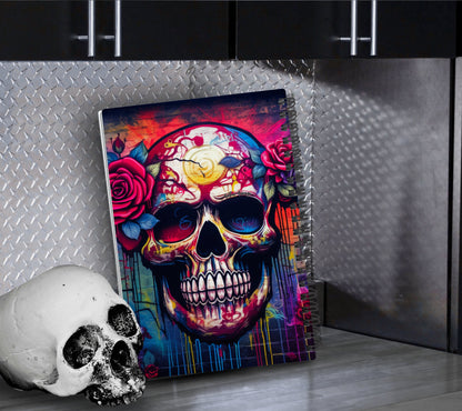 Goth Painted Skull Reusable Sticker Book, Gothic Vibe Sticker Album, Perfect Gift to Personalize for Goth Lovers & Sticker Collectors