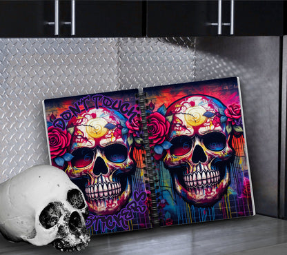 Goth Painted Skull Reusable Sticker Book, Gothic Vibe Sticker Album, Perfect Gift to Personalize for Goth Lovers & Sticker Collectors