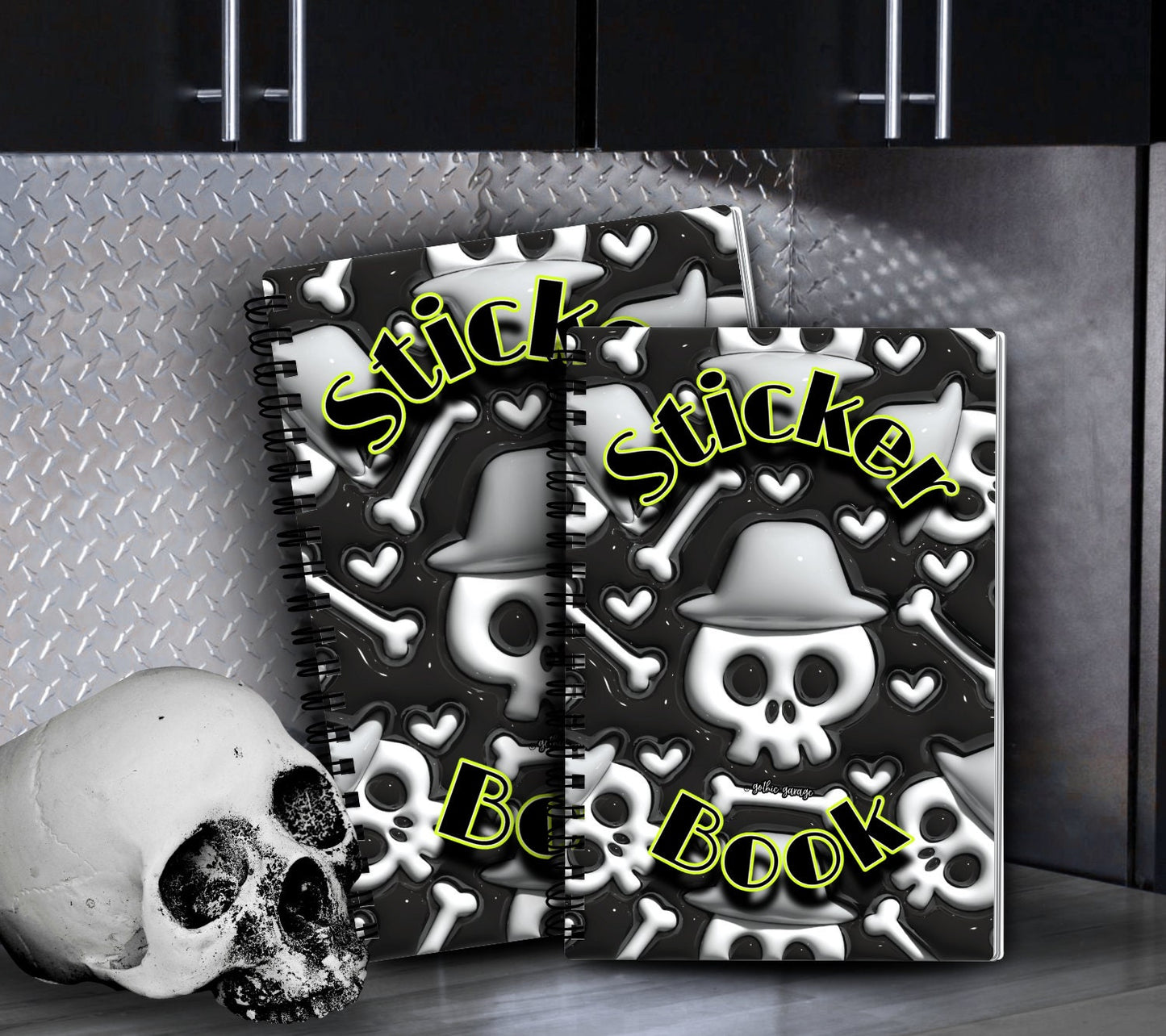 Boy Skeletons Reusable Sticker Book, Perfect Gift to Personalize, Kids and Adult Friendly Sticker Organizer