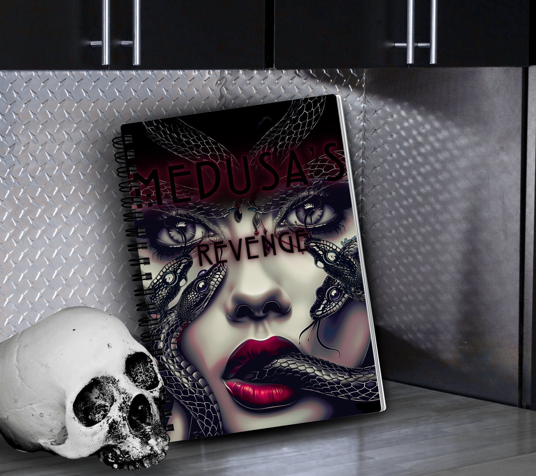 Medusa Snakes Reusable Sticker Book, Gothic Vibe Sticker Album, Perfect Gift to Personalize for Goth Lovers & Sticker Collectors